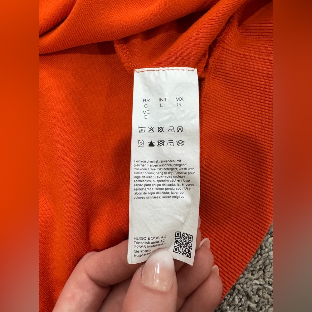 Men’s HUGO Dercolano hoodie-Hugo Boss Collection-Orange- Size Large - Picture 6 of 7